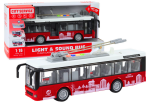 Mamido Trolejbus s frikčním pohonem světly a zvuky 1:16 červený