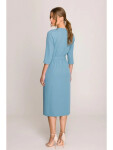 Šaty S396 zavazovací tyrkysově modré - Stylove M