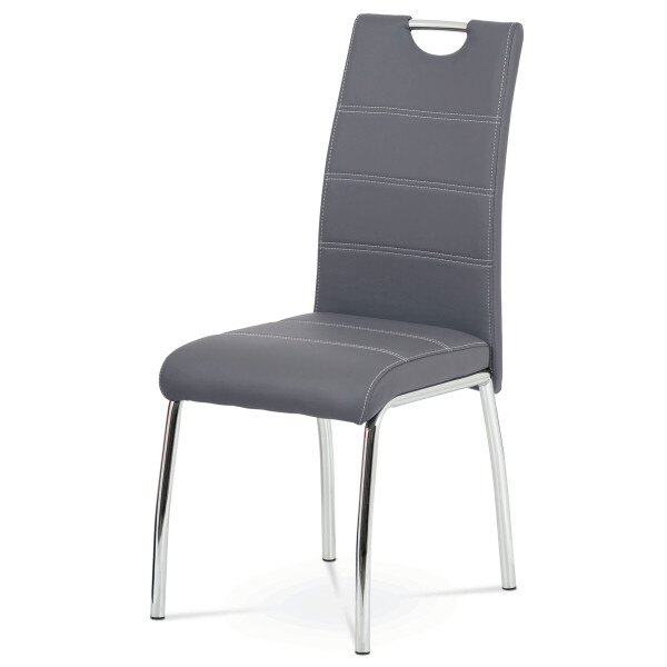 Jídelní židle, šedá, ekokůže, HC-484 GREY