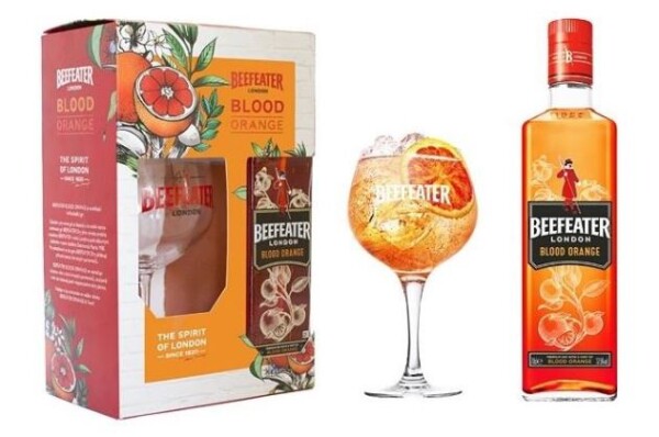 Beefeater London Blood Orange Premium Gin 37,5% 0,7 l (dárkové balení 1 sklenička)