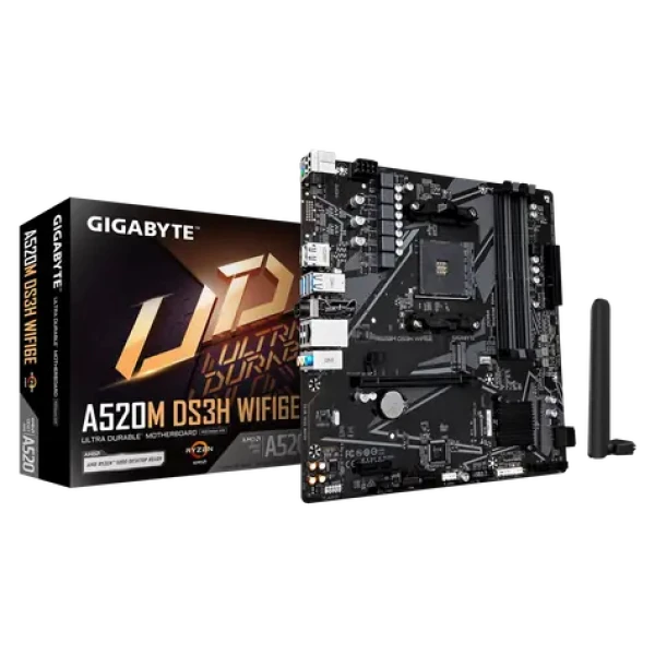 Gigabyte A520M DS3H WF6E / Základní deska / AMD A520 / AM4 / 4x DDR4 / Wi-Fi 6E / Bluetooth 5.3 / mATX (A520M DS3H WF6E)