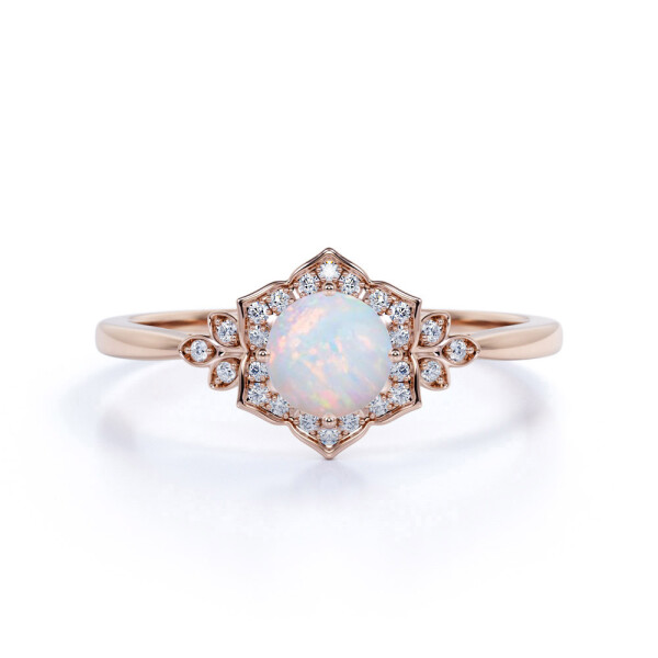 Emporial prsten 14k zlato Vermeil GU-DR14627R-ROSEGOLD-MOONSTONE-ZIRCON Velikost: 5 (EU: 49-50)