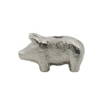 House Doctor Kovový svícen Pig Antique Silver, stříbrná barva, kov
