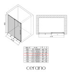 CERANO - Sprchové posuvné dveře Lantono - levá - 8 mm - Soft-Close - chrom, mléčné sklo - 130x195 CER-661987