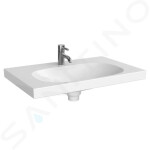 GEBERIT - Acanto Umyvadlo 750x482 mm, otvor pro baterii, se skrytým přepadem, bílá 500.630.01.2