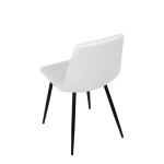 Židle jídelní, bílá látka, čtyřnohá kovová podnož, černý mat