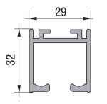 ProALU Horní vodící kolejnice Axium plus :: délka 2m (22PA182150-2)