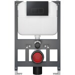 CERANO - Kompletní WC set Basic/Cesso - bílá matná - WC tlačítko Modulo/Černá - závěsné - nízký modul - předstěnová instalace - 49x36 CER-8050BD86189
