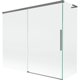 MEXEN/S - Rox L vanová zástěna 2-křídlová posuvná 180 + 90 x 150, transparent, grafit metal 8C9L-180-090-95-00