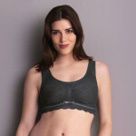 Anita Essential Lace – krajková braletka bez kostic s vyjímatelnými vycpávkami (5400) antracit 408 antracit XXL