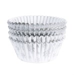 PME košíčky na muffiny s alobalovým vnitřkem Vánoční stříbrné a bílé s vločkami (60 ks)