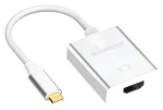 MediaRange USB-C na HDMI stříbrná / Adaptér / 4K 30Hz / pozlacené kontakty (MRCS194)
