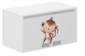 DumDekorace Dětský úložný box s motivem opičky – 40 × 40 × 69 cm