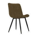 Židle jídelní, hnědá látka, nohy černý kov