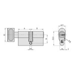 Basi DM5020-0000-DA17 poloviční cylindrická vložka pro trojúhelníkový klíč 30 / 10mm