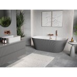 MEXEN/S - Oris volně stojící vana nástěnná reliéf 170 x 80, bílá/šedá, sifon a přepad měď kartáčovaná 52871708062-65