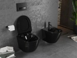 MEXEN - Lena Závěsná WC mísa včetně sedátka s slow-slim, Duroplastu, černá 30224070