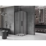 MEXEN/S - Velar L Duo sprchový kout, posuvné dveře 100 x 100, dekor, černá 871-100-100-02-33-70
