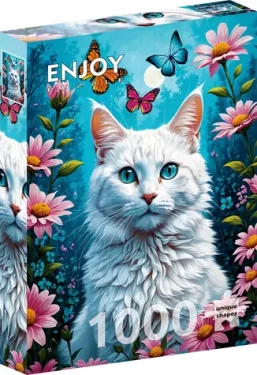ENJOY Puzzle Bílá kočka