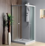 AQUALINE - ALAIN čtvercová sprchová zástěna 700x700 sklo Brick BTQ700