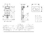 GEBERIT - Kombifix Set předstěnové instalace, klozetu Gaia a sedátka softclose, tlačítko Sigma20, bílá/pozlacená SANI15CA3125
