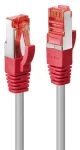 Lindy šedá/červená / Patch kabel / Cat6 S/FTP / CrossOver / 0,5 m / RJ45-RJ45 (47836)