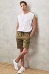 AC&Co Altınyıldız Classics Men's Khaki Standard Fit Daily Comfortable Sports Knitted Shorts
