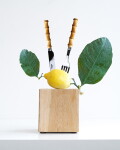 SABRE PARIS 4-dílná sada příborů Bistrot Brillant – Panda / Bamboo Light, přírodní barva, dřevo, kov