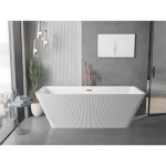 MEXEN/S - Tava volně stojící vana reliéf 170 x 75, bílá, sifon a přepad měď kartáčovaná 52851707500-65