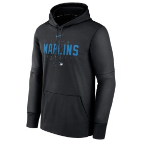 Nike Pánská mikina Miami Marlins MLB 2023 Authentic Pregame Therma Hoodie Velikost: 2XL