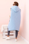 Dámská prošívaná vesta Plus Size s kapucí na zip modrá UNI