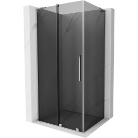 MEXEN/S - Velar L sprchový kout, posuvné dveře 90 x 85, grafit, chrom 871-090-085-43-01