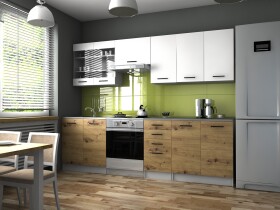 FRONTI Kuchyňská linka PAMELA 260x200 - Bílá + artisan
