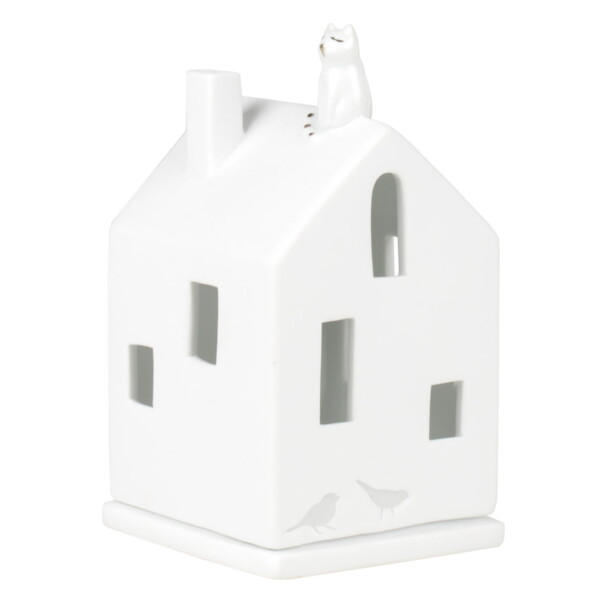 Räder Porcelánová lucerna Cat on the Roof, bílá barva, porcelán