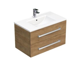 Koupelnová skříňka s umyvadlem SAT Cube Way 80x53x46 cm dub Hickory CUBE46802DHMOD CUBE46802DHMOD
