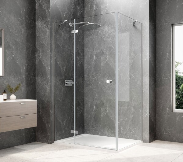 POLYSAN - GLOBE CHROME obdélníkový sprchový kout 900x1000, čiré sklo, levé GB1090-3415LC