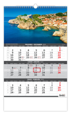 Nástěnný kalendář Helma 2025 - Tříměsíční - Pobřeží