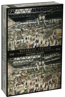GIBSONS Puzzle Stanice Waterloo v roce 1848 a 1948