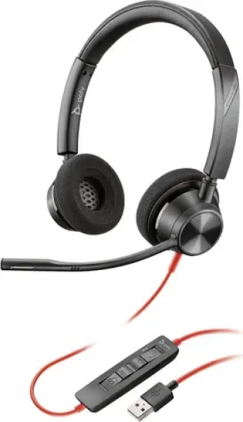 Poly Blackwire 3320 černá / Náhlavní souprava / mikrofon / dvě sluchátka / USB-A (76J16AA)