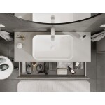 MEXEN/S - Rivel koupelnová skříňka pod umyvadlo 120 cm s deskou, 2 zásuvky, reliéf , šedá mat 91A20-12047-2-BFFC62