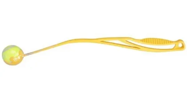 Huhubamboo Házecí přetahovadlo s tenisákem 47 cm žluté / Přetahovadlo pro psy (356955)