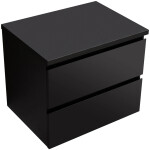CERANO - Koupelnová skříňka Carole - černá matná + deska pod umyvadlo Navira Pro - 36 mm - 70x51,6x46 CER-668297