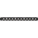 Intellinet 24-Port Cat6a Patchpanel geschirmt 1HE Kabeleinführung 90° abgewinkelt schwarz 24 portů patch panel 483 mm (1