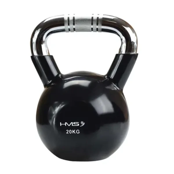HMS KTC 20 Kettlebell s chromovaným úchopem 20 kg černý (5907695524291)