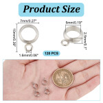 Korálek z nerezové oceli s širokým průvlekem - korálek s očkem - platinový - 10 x 7 x 2,5 mm - 1 ks