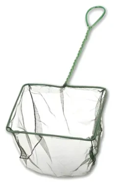 TOMMI Akvarijní síťka zelená 10x8 cm / rukojeť 25,5 cm / obdélníkový tvar (8823)