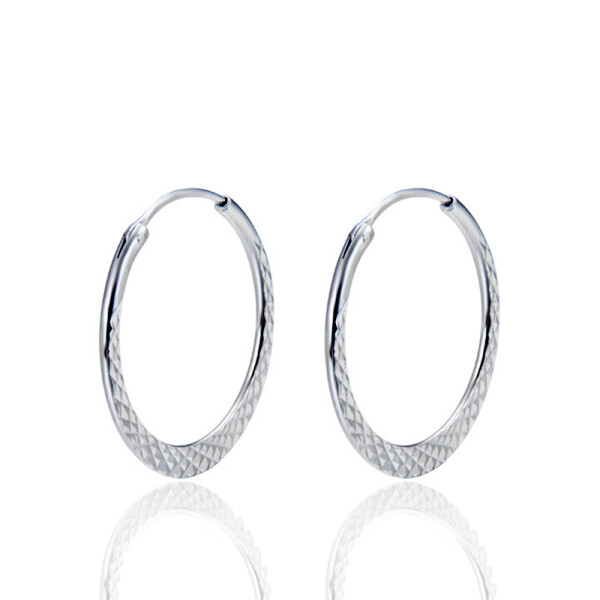 LUNICA Stříbrné kruhové náušnice LESK 0560