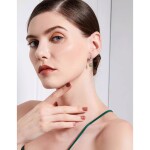 Stříbrné náušnice s 10 mm jadeitem Adia - stříbro 925/1000, Zelená
