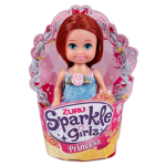 Princezna Sparkle Girlz malá v kornoutku - fialové šaty-hnědé vlasy