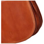 Prostorná dámská kožená crossbody taška Melinda, koňaková